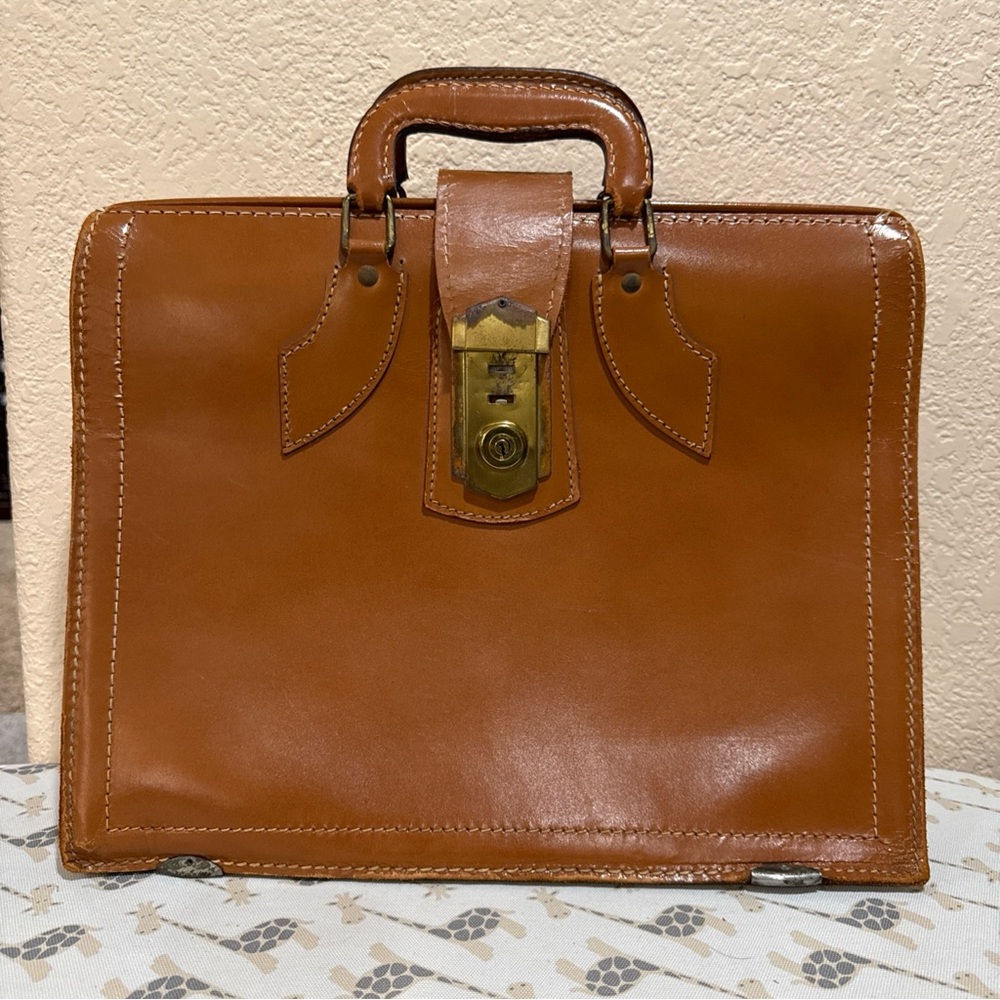 VTG‎ 1960-1970's 7oz Top Grain Cowhide Doctor Briefcase Attache Case Satchel USA
